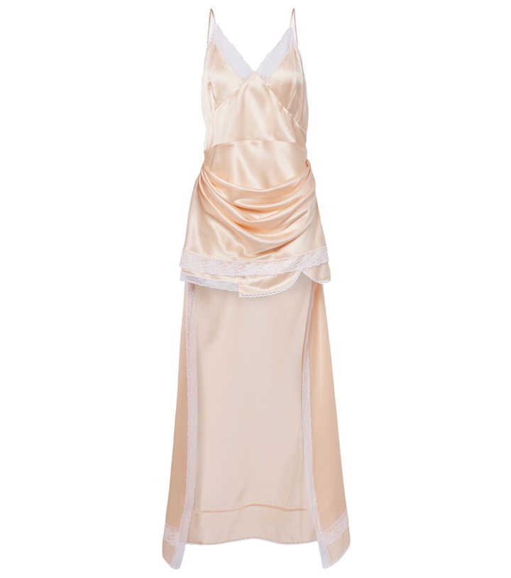 Photo: Magda Butrym Lace-trimmed silk satin slip dress