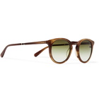 Mr Leight - Crosby S Round-Frame 12-Karat White Gold-Plated and Acetate Glasses - Brown