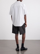 WTAPS - Logo-Appliquéd Striped Poplin Shirt - Gray