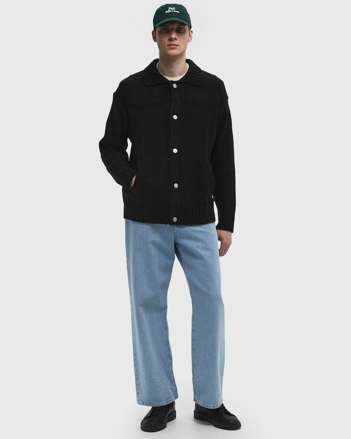 Carhartt WIP Santa Fe Cardigan Black Mens Zippers & Cardigan