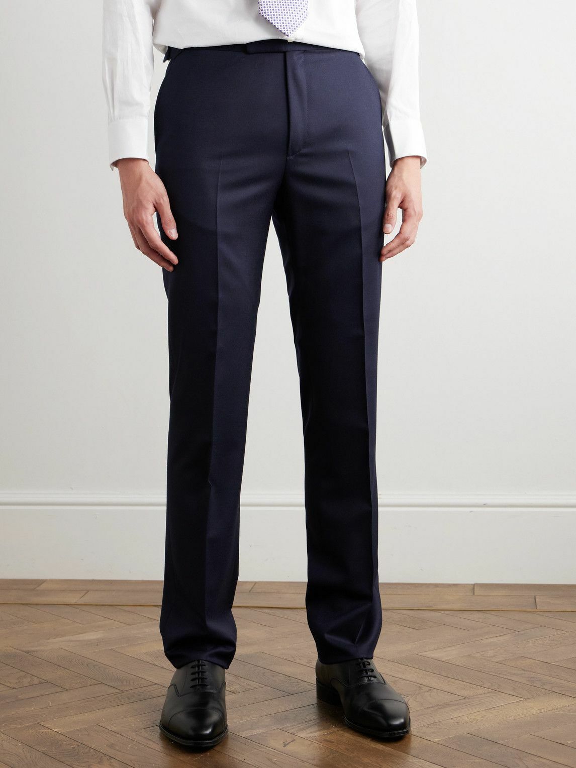 Kingsman - Tapered Wool-Flannel Suit Trousers - Blue