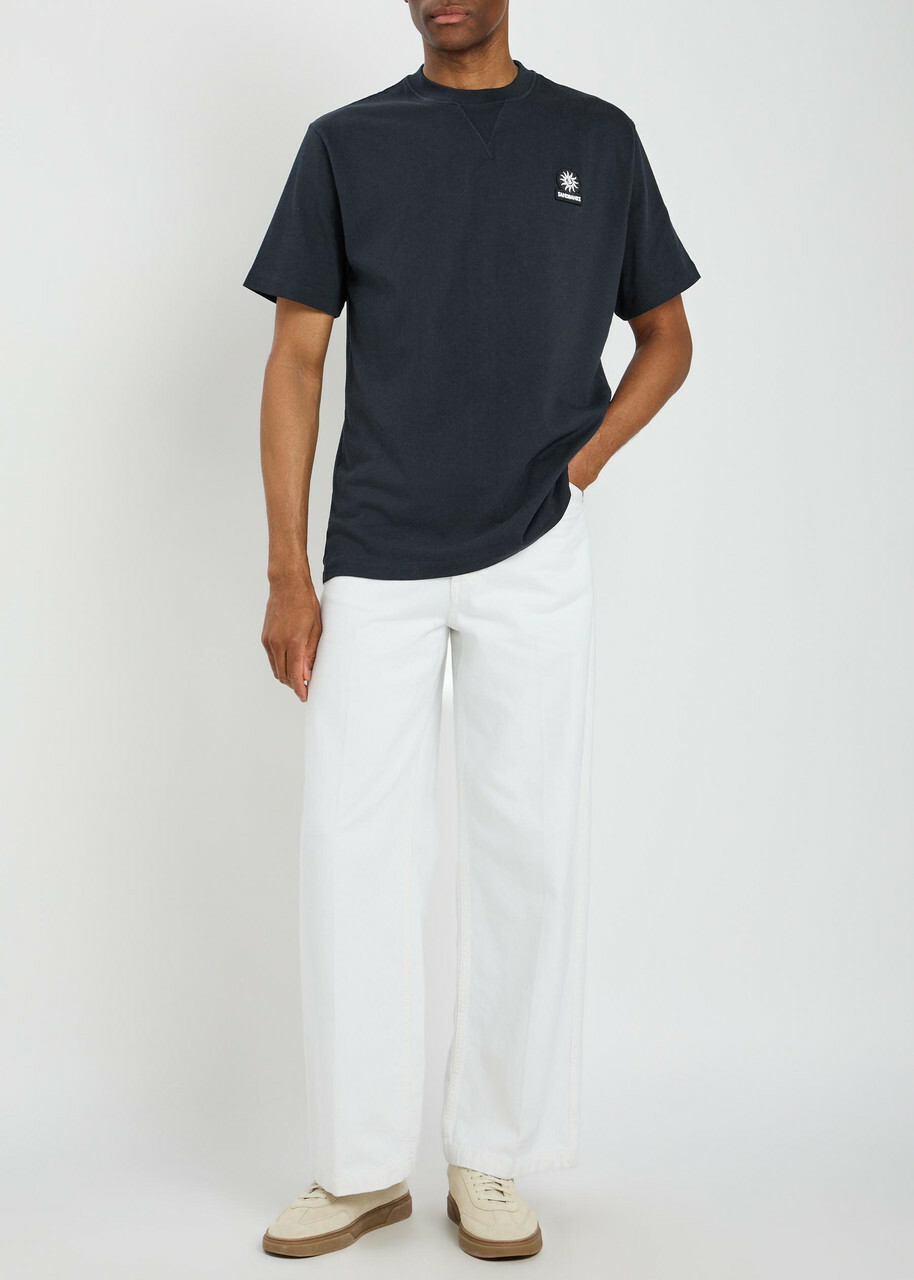 Sandbanks Badge Appliquéd Cotton T-shirt Navy