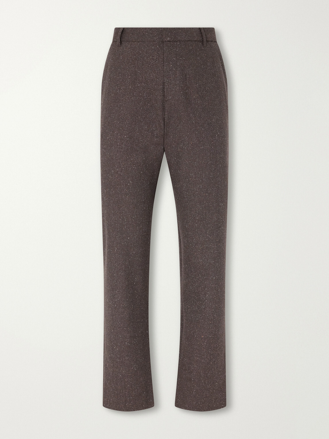 Sunspel - Straight-Leg Wool and Silk-Blend Donegal Tweed Trousers - Brown