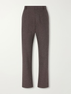 Sunspel - Straight-Leg Wool and Silk-Blend Donegal Tweed Trousers - Brown