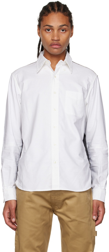 Photo: Junya Watanabe White & Black Comme des Garçons Edition Paneled Shirt