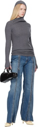 Jean Paul Gaultier Gray Asymmetric Hoodie
