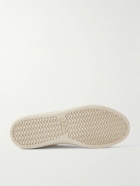 CELINE - Leather-Trimmed Logo-Embroidered Canvas Sneakers - White