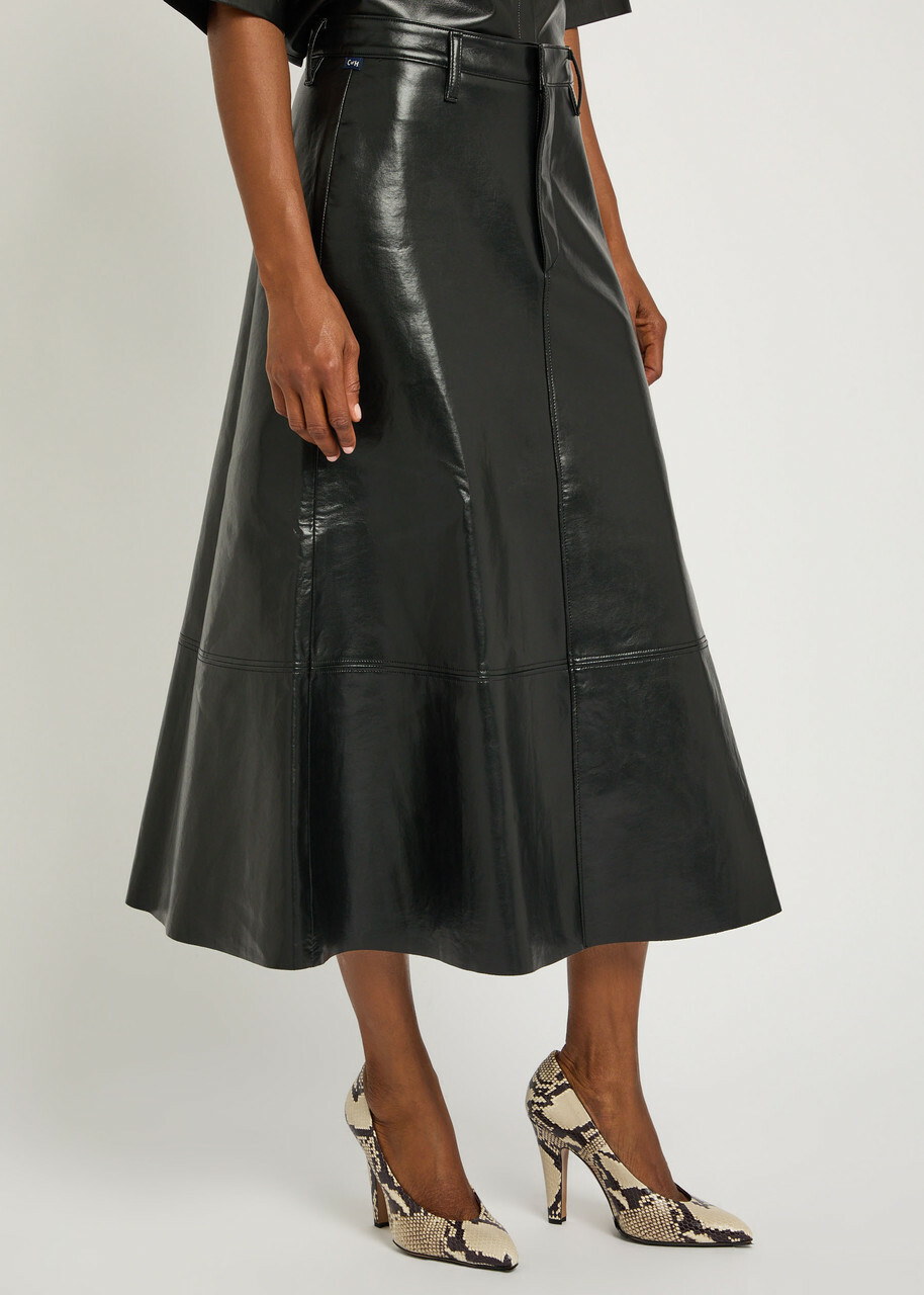 Citizens OF Humanity Cassia Leather Midi Skirt Black