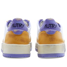 Autry Men's Cracked Super Vintage Low Sneakers in White/Yellow