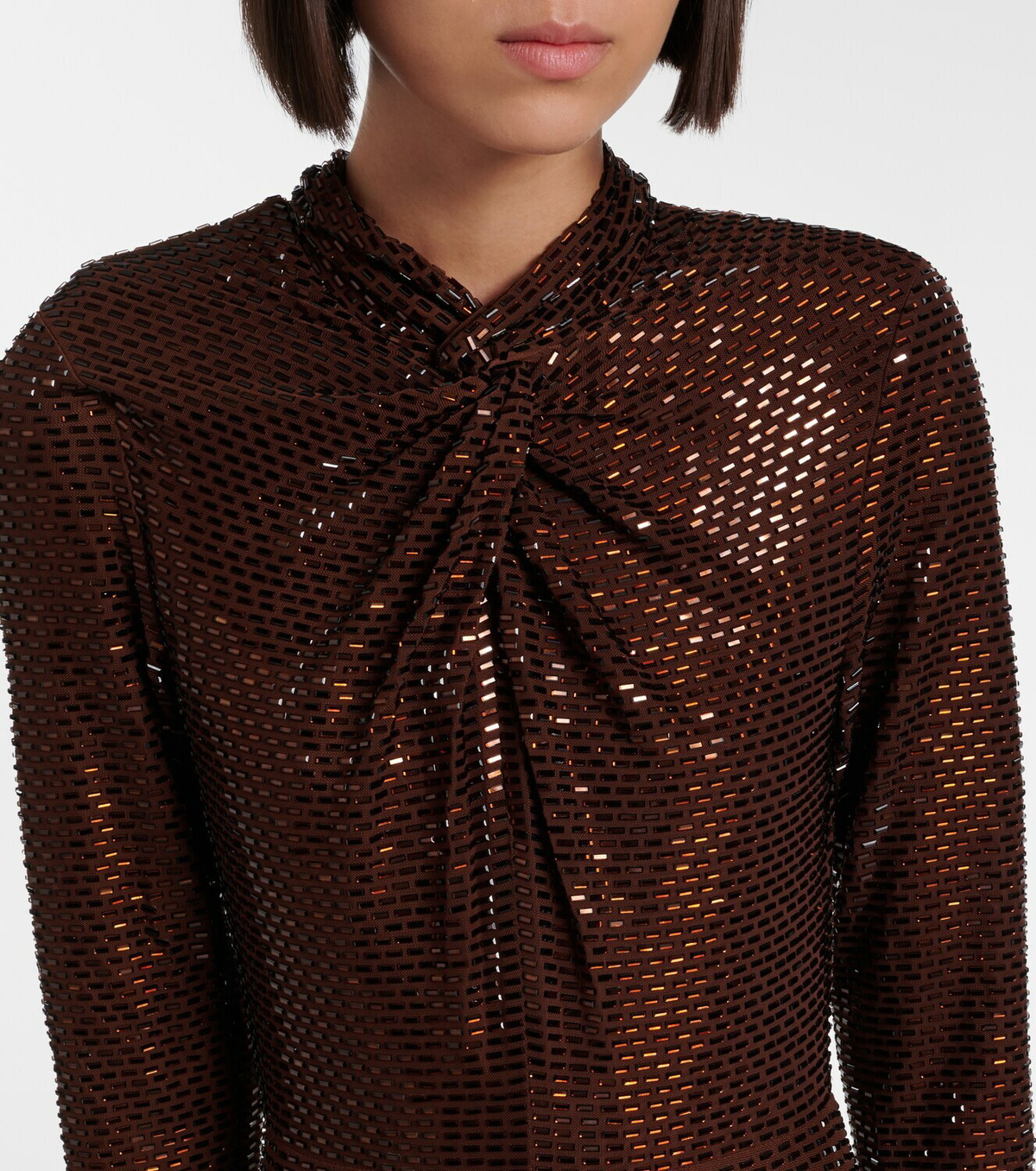 Self-Portrait Embellished gathered gown