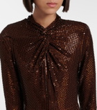 Self-Portrait Embellished gathered gown