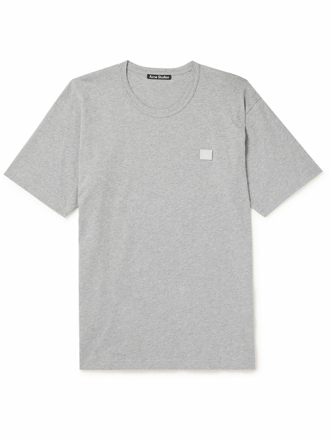 Acne Studios - Nash Logo-Appliquéd Cotton-Jersey T-Shirt - Gray Acne ...