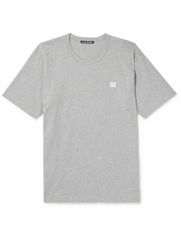 Photo: Acne Studios - Nash Logo-Appliquéd Cotton-Jersey T-Shirt - Gray