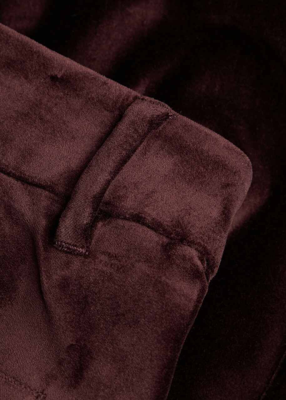 Paige Marlow Flared-leg Velvet Trousers Aubergine