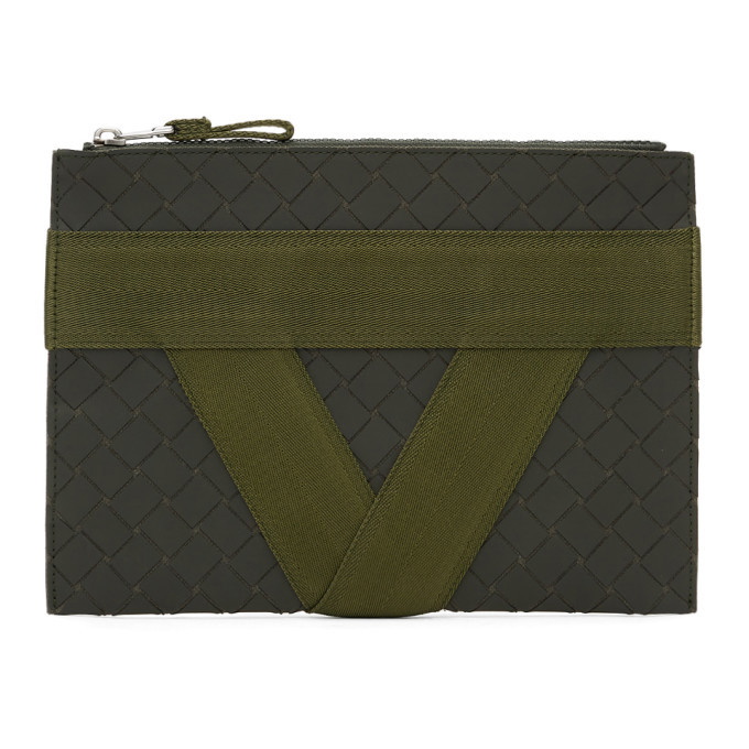 Photo: Bottega Veneta Khaki Rubber Document Case