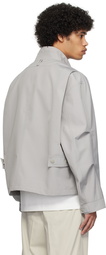 Solid Homme Gray Stand Collar Jacket