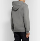 Helmut Lang - Logo-Embroidered Loopback Cotton-Jersey Hoodie - Gray