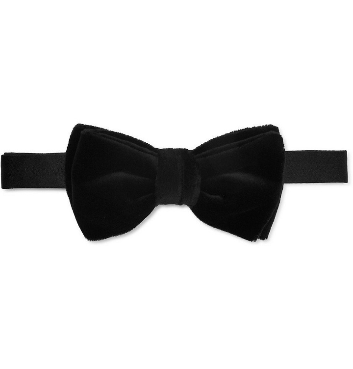 Photo: Hugo Boss - Pre-Tied Cotton-Velvet Bow Tie - Men - Black