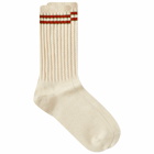 Anonymous Ism 2 Line Pique Rib Crew Sock in Red