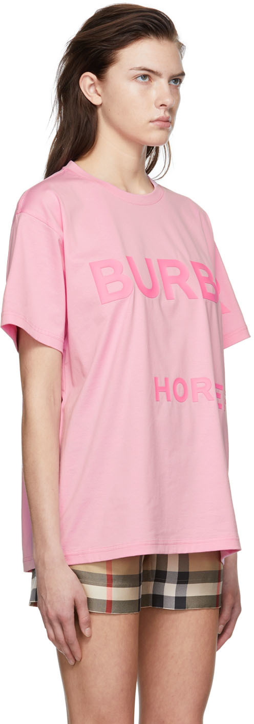 Burberry Pink Cotton T-Shirt Burberry