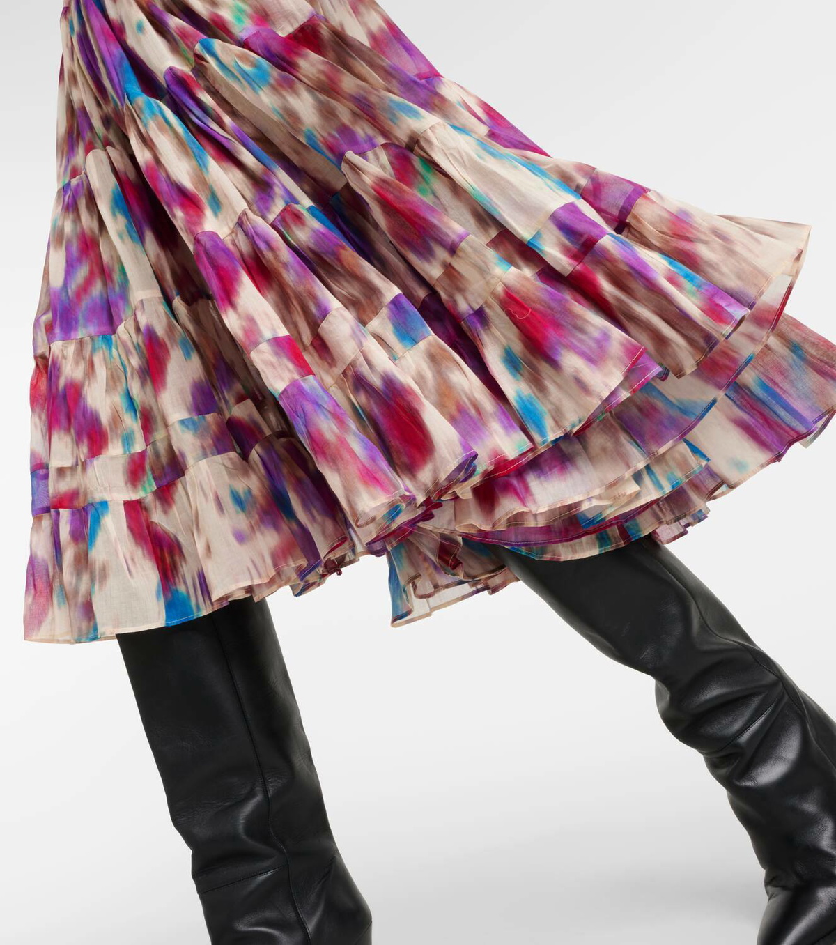 【送料&関税込】Marant Atoile Cotton And Viscose Midi Skirt Marant Etoile Elfa printed cotton midi skirt Isabel Marant