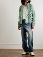 Visvim - Shawl-Collar Cable-Knit Cotton-Blend Cardigan - Green