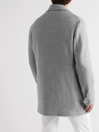 Brunello Cucinelli - Herringbone Wool and Cashmere-Blend Jacket with Detachable Liner - Gray