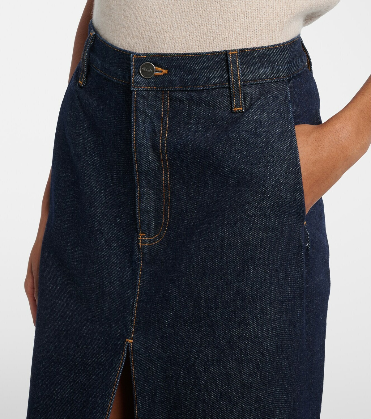 Khaite Anden denim midi skirt