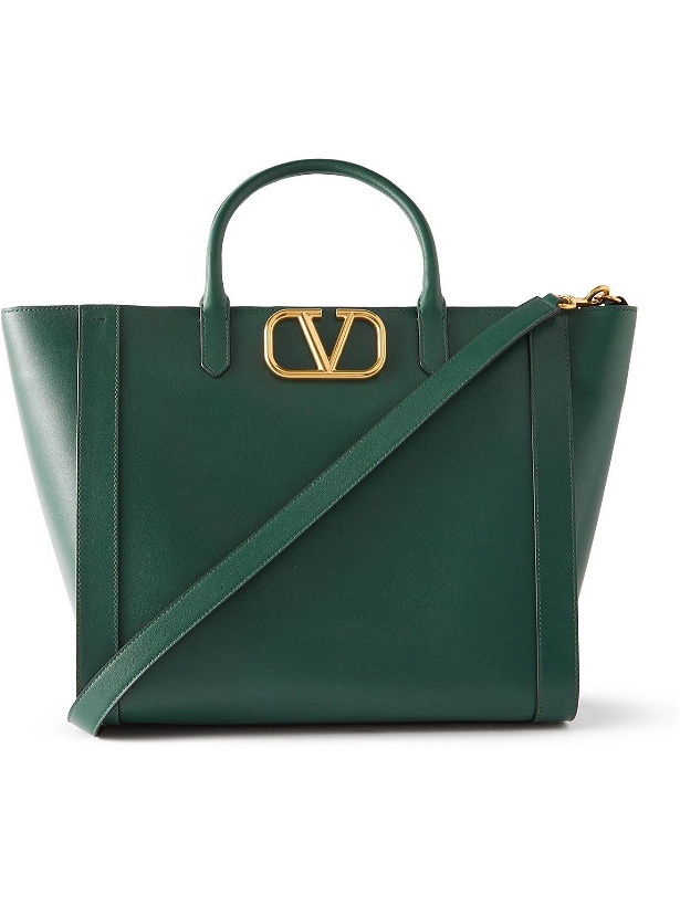 Photo: Valentino - Valentino Garavani Logo-Embellished Leather Tote Bag