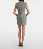 Mugler Prince of Wales check wool-blend minidress