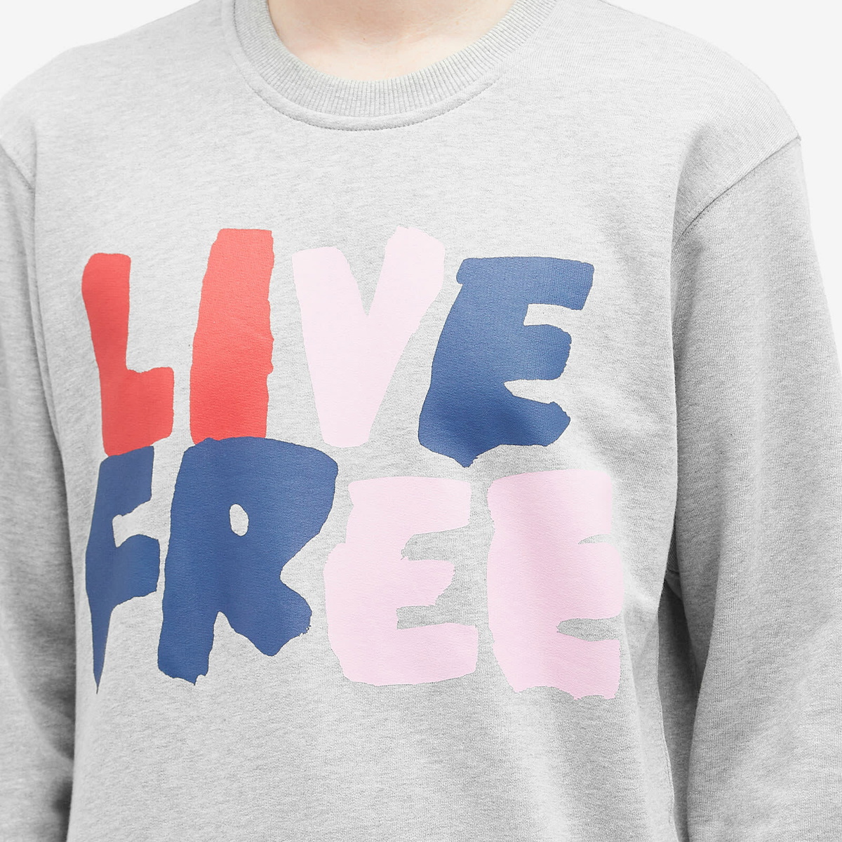 ★24AW★COMME des GARCONS SHIRT LIVE FREE Crew Sweatshirt Comme des Garçons SHIRT Men's Live Free Crew Sweatshirt in