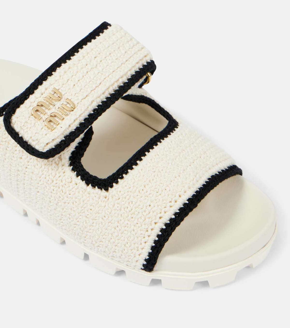 Miu Miu Logo crochet sandals