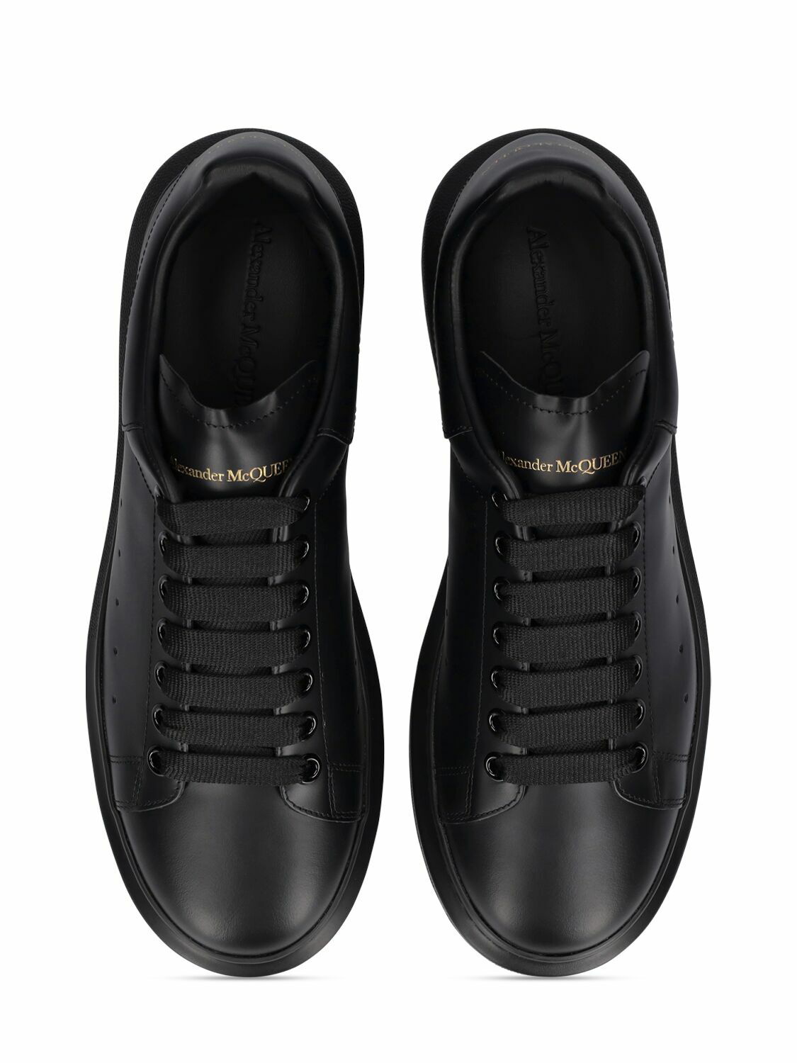 Oversized leather sneakers in black - Alexander Mc Queen