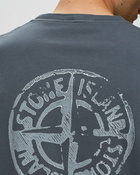 Stone Island Tee Cotton Jersey, 'stamp Two' Print, Garment Dyed Grey - Mens - Shortsleeves