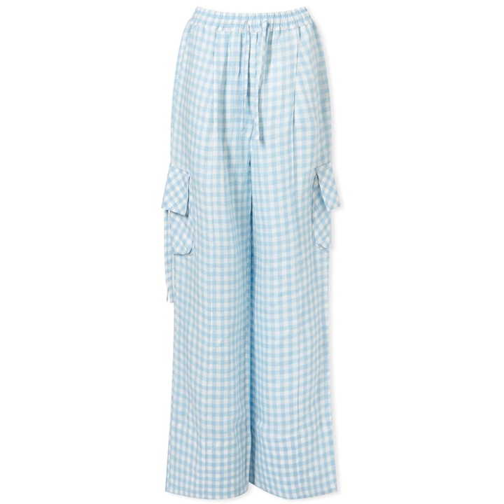 Photo: Sleeper Women's Safari Cargo Pants in Blue/White