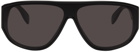 Alexander McQueen Black Graffiti Shield Sunglasses