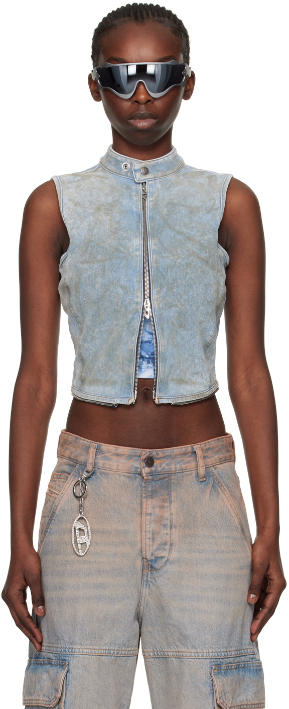 Diesel denim vest best sale