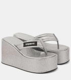 Coperni Glitter wedge thong sandals