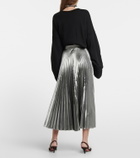 Christopher Kane - Pleated lamé midi skirt