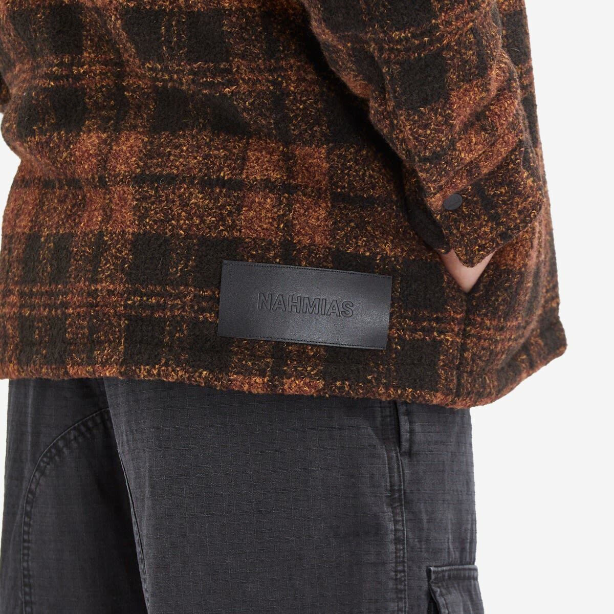 Nahmias Men's Plaid Padded Shirt Jacket in Saffron