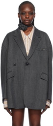 lesugiatelier Gray Crease Blazer