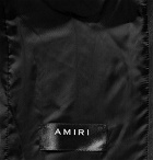AMIRI - Burgundy Slim-Fit Chain-Detailed Leather-Trimmed Silk-Velvet Blazer - Men - Burgundy