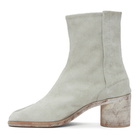 Maison Margiela Off-White Hairy Suede Tabi Boots