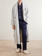 TEKLA - Belted Striped Organic Cotton-Terry Robe - Neutrals