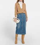 Golden Goose - High-rise denim midi skirt