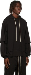 Rick Owens Drkshdw Black Organic Cotton Hustler Hoodie