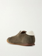 Officine Creative - Hazel 001 Leather-Trimmed Suede Sneakers - Green