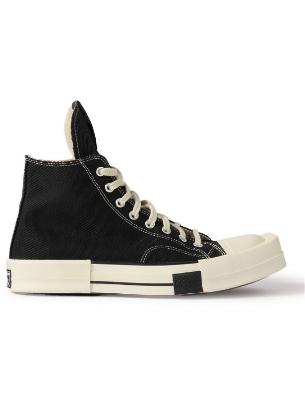 Photo: Rick Owens - Converse TURBODRK Chuck 70 Rubber-Trimmed Canvas High-Top Sneakers - Black