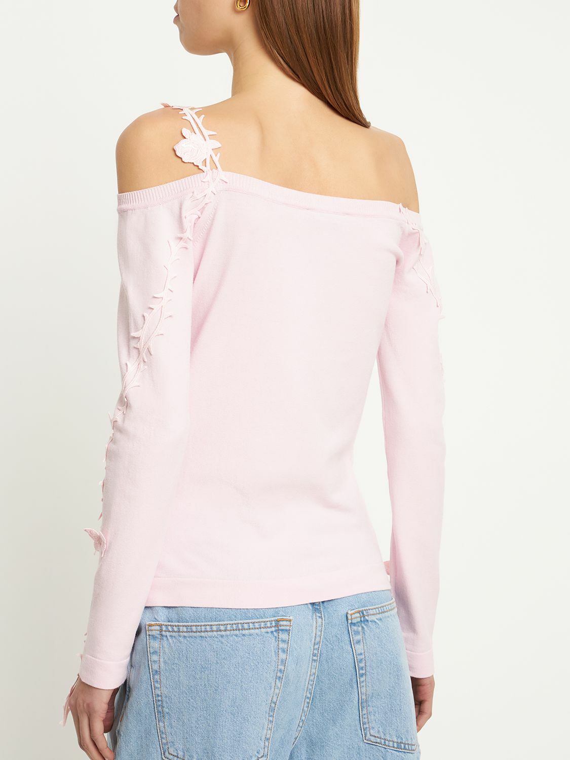 BLUMARINE - Viscose Knit Roses & Thorns Top Blumarine