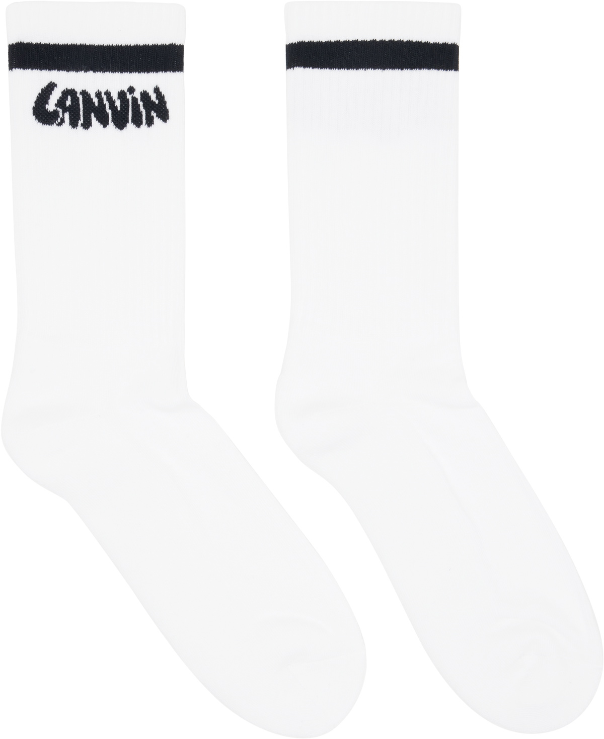 Lanvin White 'Lanvin' Cotton Socks
